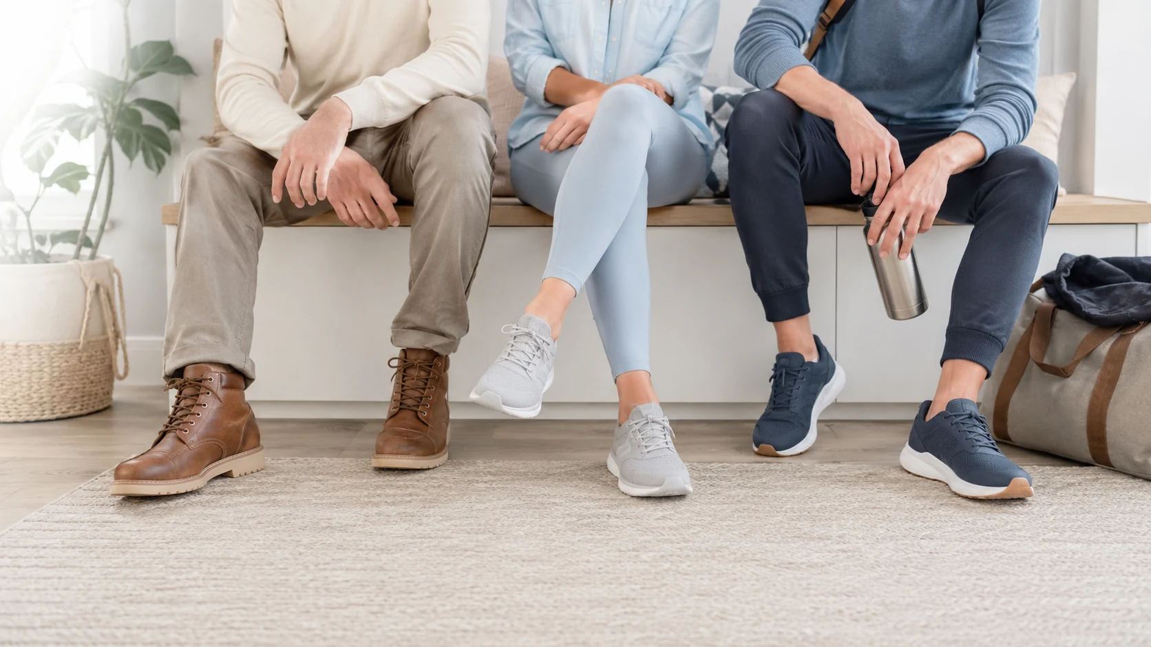 Work boots and athletic shoes for active everyday life